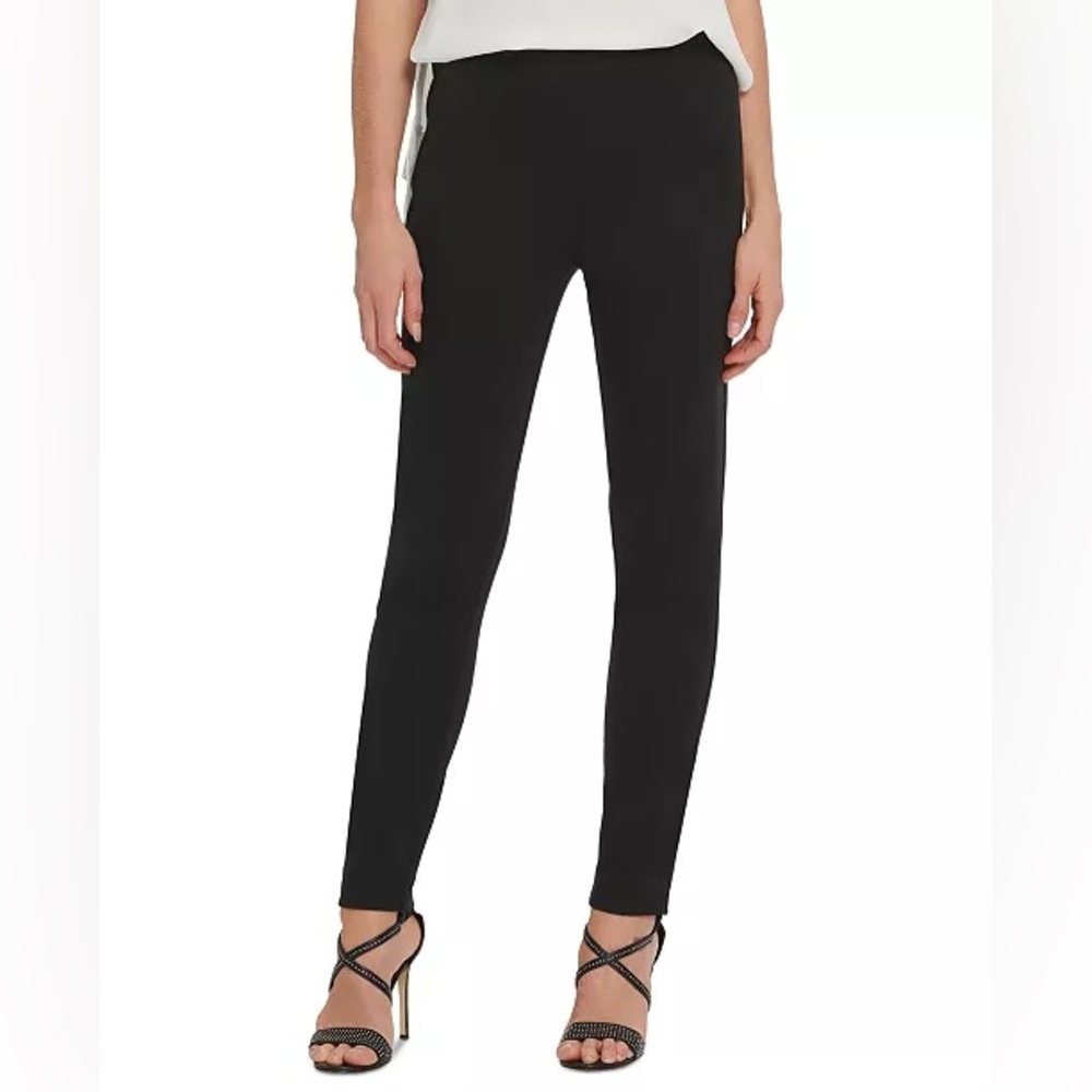 DKNY Slim Leg Pull On Ponte Ankle Pant - Black - Size 6